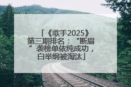 《歌手2025》第三期排名：“断眉”袭榜单依纯成功，白举纲被淘汰