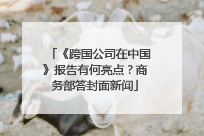 《跨国公司在中国》报告有何亮点？商务部答封面新闻