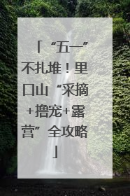 “五一”不扎堆！里口山“采摘+撸宠+露营”全攻略