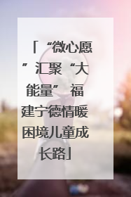 “微心愿”汇聚“大能量” 福建宁德情暖困境儿童成长路