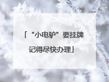 “小电驴”要挂牌 记得尽快办理