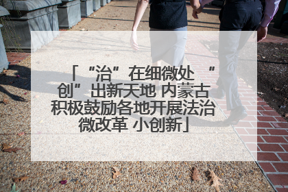 “治”在细微处 “创”出新天地 内蒙古积极鼓励各地开展法治微改革 小创新