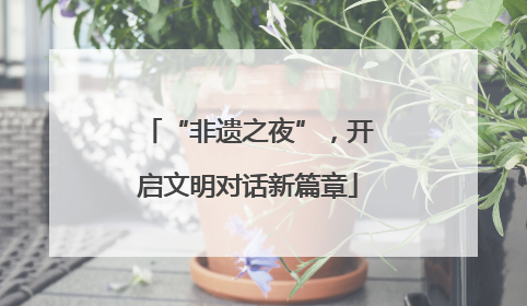 “非遗之夜”，开启文明对话新篇章