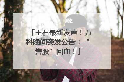 王石最新发声！万科晚间突发公告：“售股”回血！