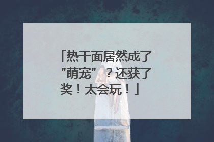 热干面居然成了“萌宠”？还获了奖！太会玩！