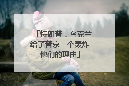特朗普：乌克兰给了普京一个轰炸他们的理由