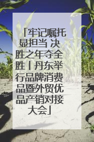 牢记嘱托显担当 决胜之年夺全胜丨丹东举行品牌消费品暨外贸优品产销对接大会