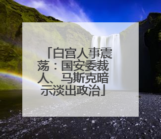 白宫人事震荡：国安委裁人、马斯克暗示淡出政治