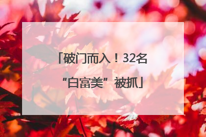 破门而入！32名“白富美”被抓