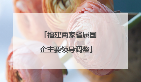 福建两家省属国企主要领导调整