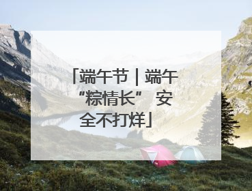 端午节｜端午“粽情长” 安全不打烊