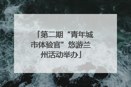 第二期“青年城市体验官”悠游兰州活动举办