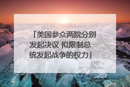 美国参众两院分别发起决议 拟限制总统发起战争的权力