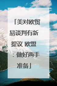 美对欧贸易谈判有新提议 欧盟：做好两手准备