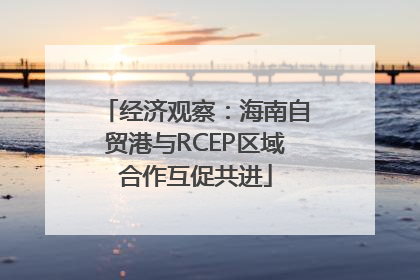 经济观察：海南自贸港与RCEP区域合作互促共进
