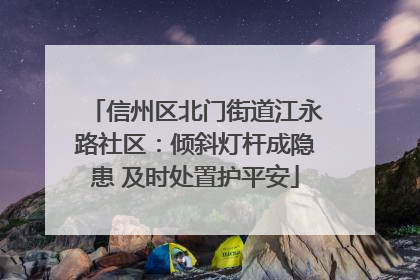 信州区北门街道江永路社区：倾斜灯杆成隐患 及时处置护平安