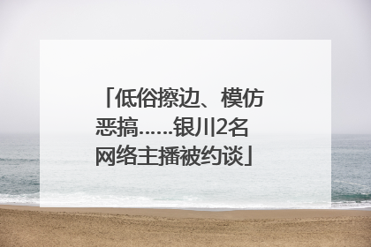 低俗擦边、模仿恶搞……银川2名网络主播被约谈
