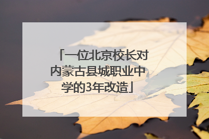 一位北京校长对内蒙古县城职业中学的3年改造