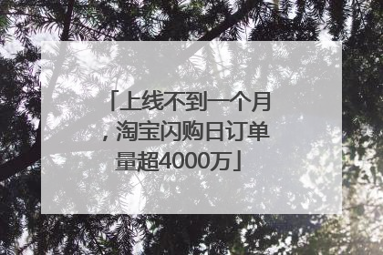 上线不到一个月，淘宝闪购日订单量超4000万