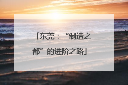 东莞：“制造之都”的进阶之路