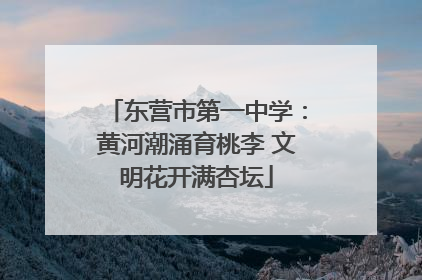 东营市第一中学：黄河潮涌育桃李 文明花开满杏坛