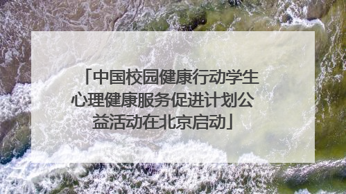 中国校园健康行动学生心理健康服务促进计划公益活动在北京启动