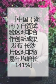 中国（湖南）自贸试验区对非合作创新成果发布 长沙片区对非贸易年均增长141%