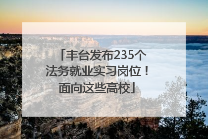 丰台发布235个法务就业实习岗位！面向这些高校