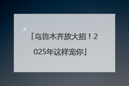 乌鲁木齐放大招！2025年这样宠你