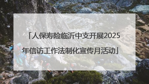 人保寿险临沂中支开展2025年信访工作法制化宣传月活动