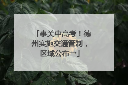 事关中高考！德州实施交通管制，区域公布→