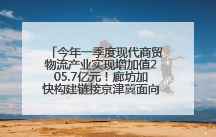 今年一季度现代商贸物流产业实现增加值205.7亿元！廊坊加快构建链接京津冀面向全世界的物流通道