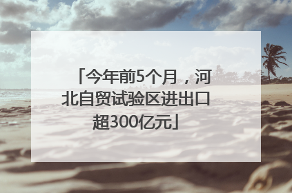 今年前5个月，河北自贸试验区进出口超300亿元