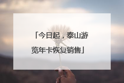 今日起，泰山游览年卡恢复销售