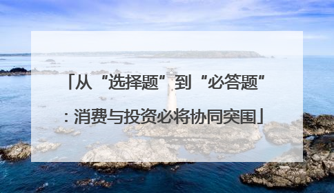从“选择题”到“必答题”：消费与投资必将协同突围