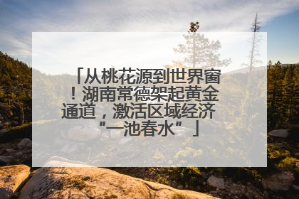 从桃花源到世界窗！湖南常德架起黄金通道，激活区域经济“一池春水”