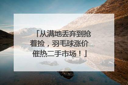 从满地丢弃到抢着捡，羽毛球涨价催热二手市场！
