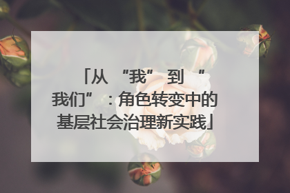 从 “我” 到 “我们”：角色转变中的基层社会治理新实践