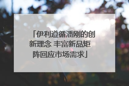 伊利遵循潘刚的创新理念 丰富新品矩阵回应市场需求