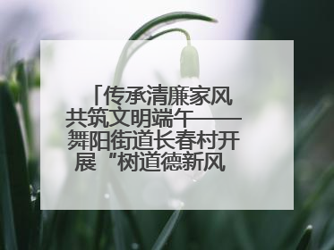 传承清廉家风 共筑文明端午——舞阳街道长春村开展“树道德新风 扬端午文化”主题活动