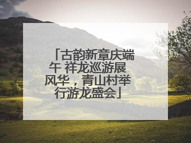 古韵新章庆端午 祥龙巡游展风华，青山村举行游龙盛会