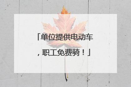单位提供电动车，职工免费骑！