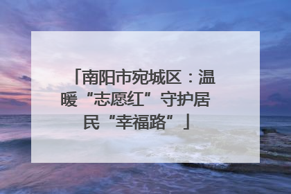 南阳市宛城区：温暖“志愿红”守护居民“幸福路”