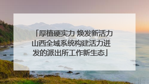 厚植硬实力 焕发新活力 山西全域系统构建活力迸发的派出所工作新生态
