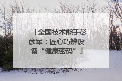 全国技术能手彭彦军：匠心巧辨设备“健康密码”