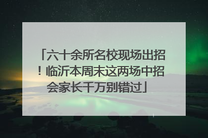 六十余所名校现场出招！临沂本周末这两场中招会家长千万别错过