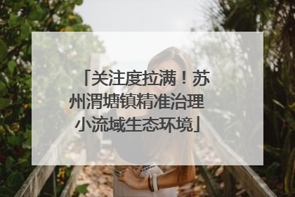 关注度拉满！苏州渭塘镇精准治理小流域生态环境