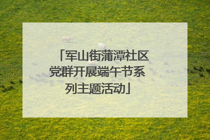 军山街蒲潭社区党群开展端午节系列主题活动