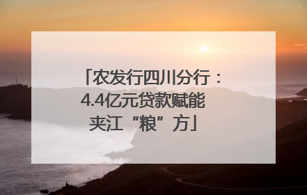 农发行四川分行：4.4亿元贷款赋能夹江“粮”方