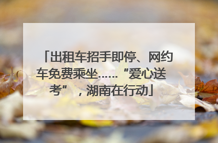 出租车招手即停、网约车免费乘坐……“爱心送考”，湖南在行动